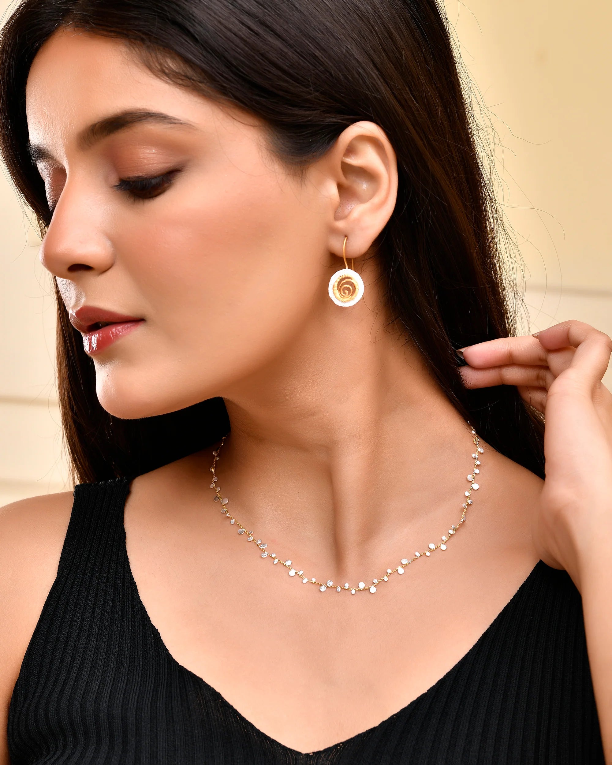 MANJUSHA Silver & Gold Spiral Earrings - E6059