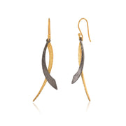 MANJUSHA Midnight Contrast - Gold & Black Earrings - E6068