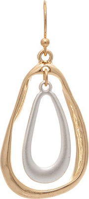 RAIN Two Toned Double Wavy Teardrops Earring - E6096TT