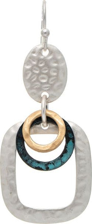 RAIN Multicolor Hammered Shaped Dangle Earring - E6121M