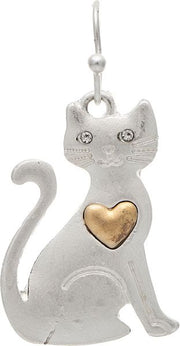 RAIN Two Toned Sittin Pretty Live Kitty Earring - E6125TT