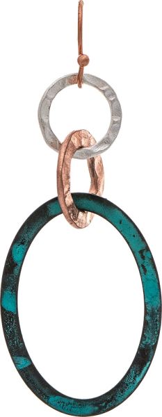 RAIN Patina Silver Copper Interlocked Rings Brass Earring - E6283P