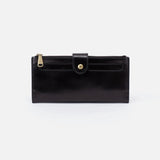 HOBO - Dunn Continental Wallet - BLACK IN POLISHED LEATHER