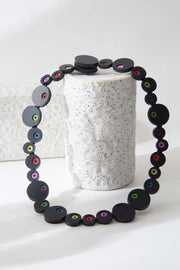 ISKIN SISTERS Abstraction Necklace Round Eyes - EE100BKRB-JN - BLACK/RAINBOW