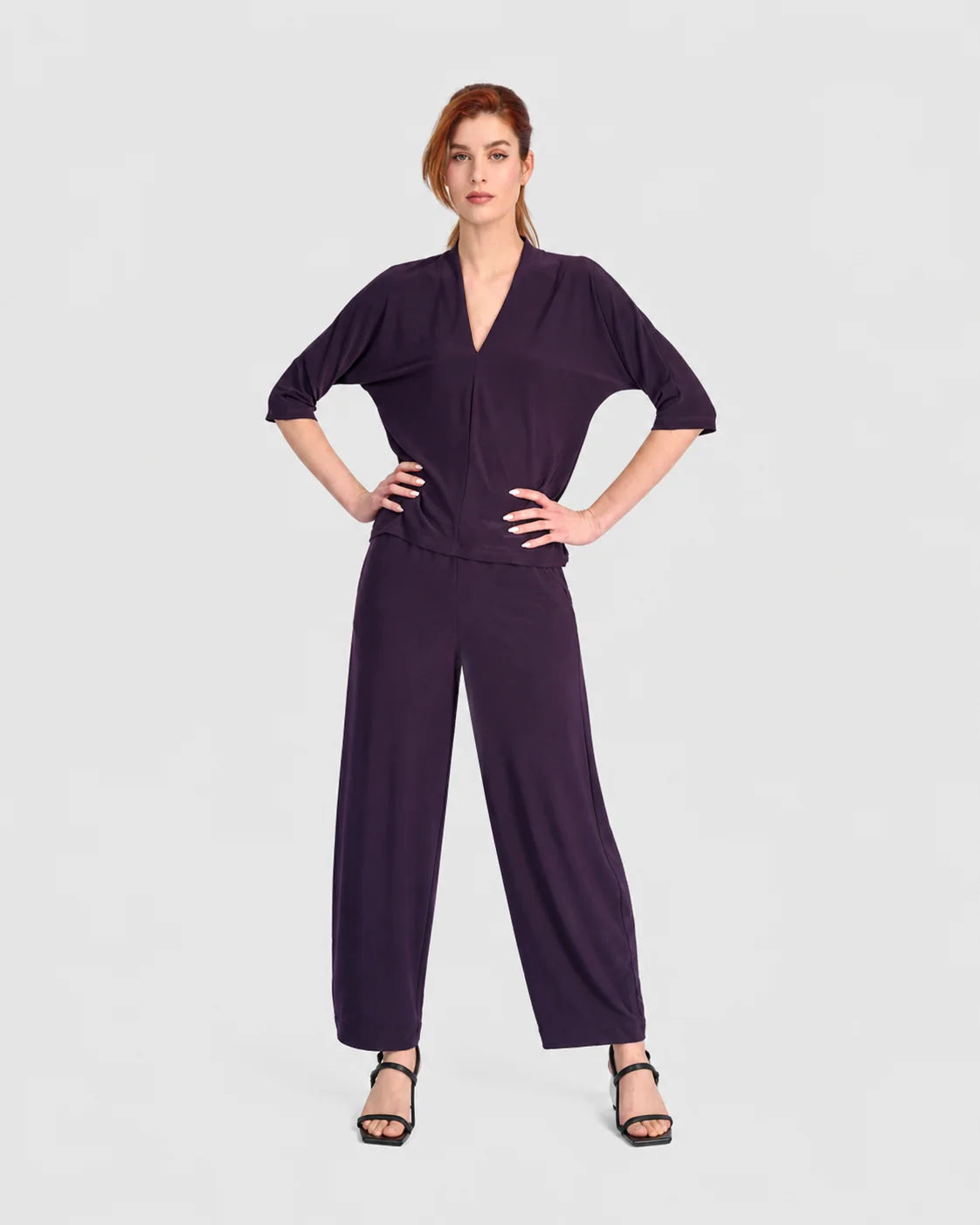 ALEMBIKA Fluid Slinky Dolman Top - ET143P - PLUM