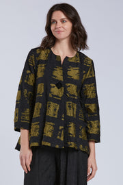 Sydney Project Ollie One Button Long Sleeve Abstract Top - CJJ1149 - KIWI
