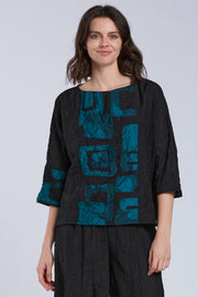 Sydney Project Tori Round Neck 3/4 Sleeve Boxy Top - CJT1088 - JADE