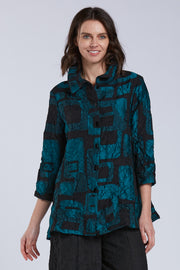Sydney Project Whitney Button Down Collar Geometric Top - CJT1143 - JADE