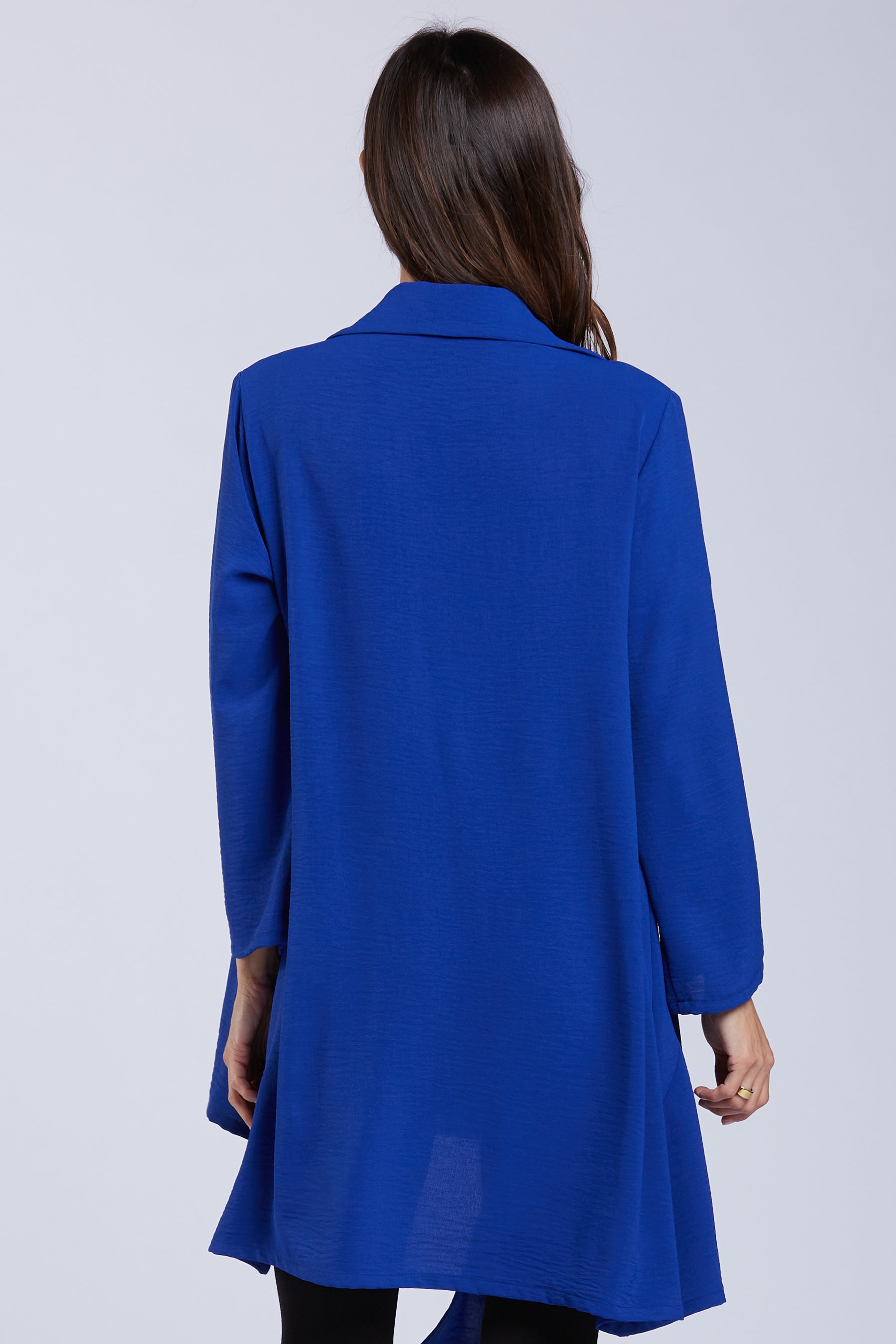 Sydney Project Addison Solid Air Flow Asymmetric Collared Top - AFT1162 - ROYAL BLUE