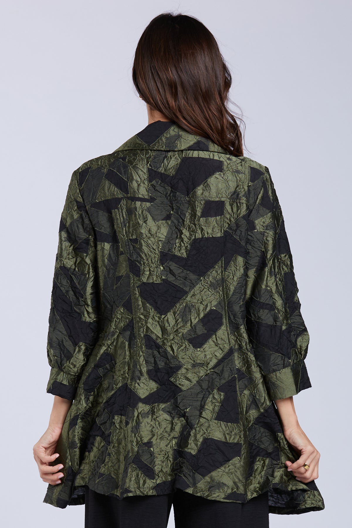 Sydney Project Brooke Button Down Collar Jacket w/ 3/4 Sleeves - CJJ1130 - OLIVE