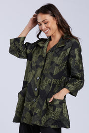 Sydney Project Brooke Button Down Collar Jacket w/ 3/4 Sleeves - CJJ1130 - OLIVE