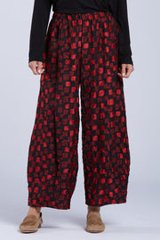 Sydney Project Paulina Wide Leg Flowy Abstract Pant  - CJP103 - RED PEBBLES