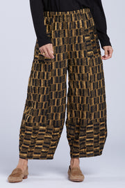Sydney Project Hailey Crinkle Geometric Print Barrel Pant - CJP112 - GOLD