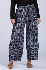 Sydney Project Hailey Crinkle Geometric Print Barrel Pant - CJP112 - METAL