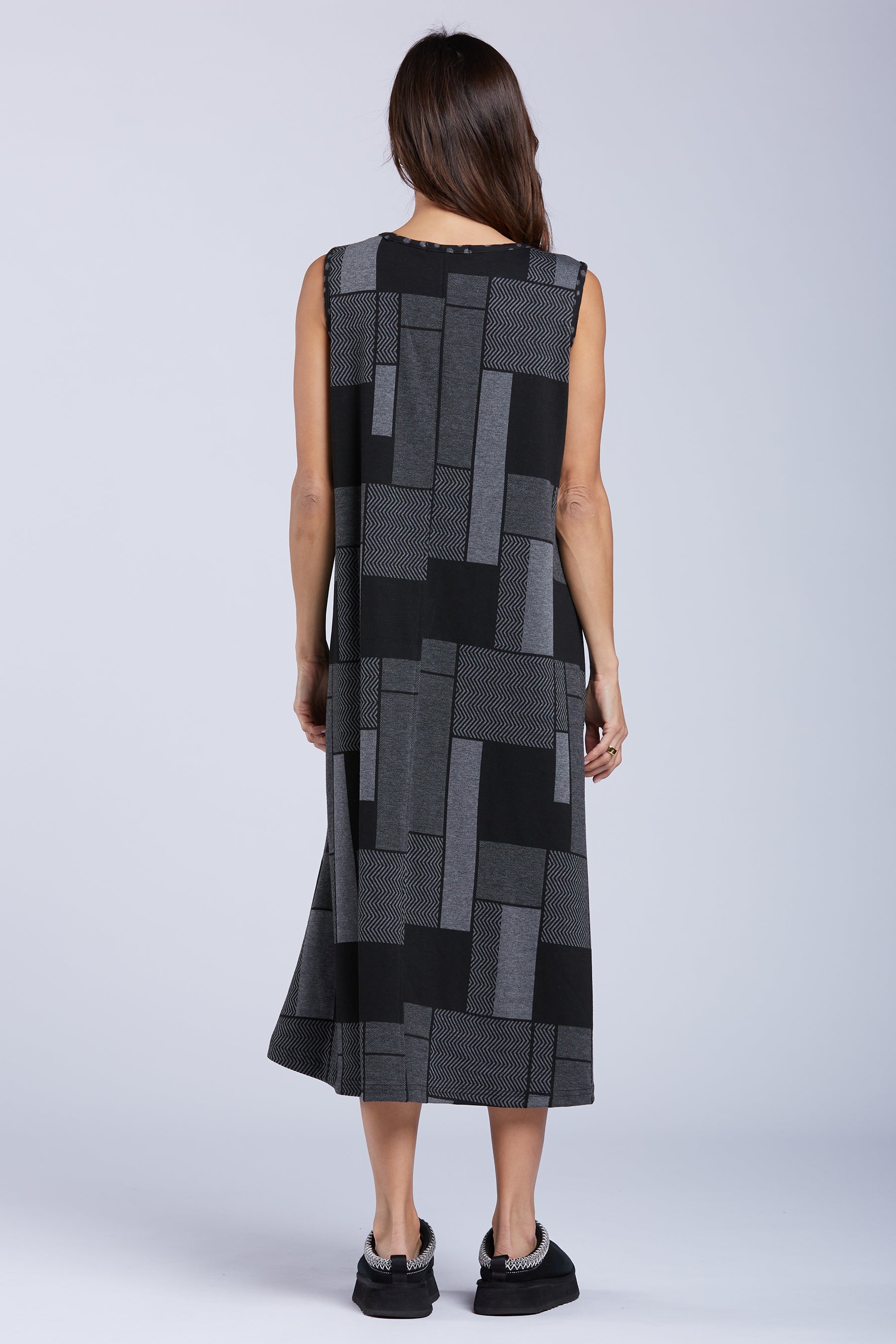 Sydney Project Darcy Geometric Tile Round Neck Tank Top Maxi Dress - KJD104 - METRO TILE