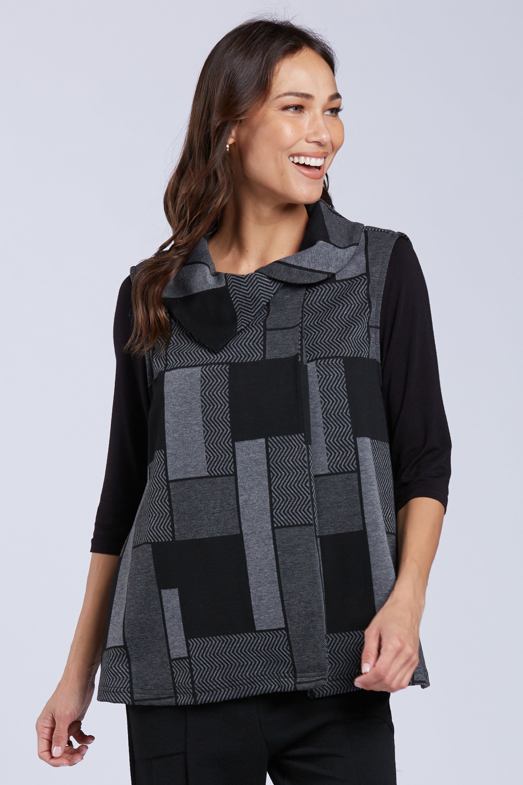 Sydney Project Van Cowl Neck 3/4 Sleeves Top - KJJ1023 - METRO TILE
