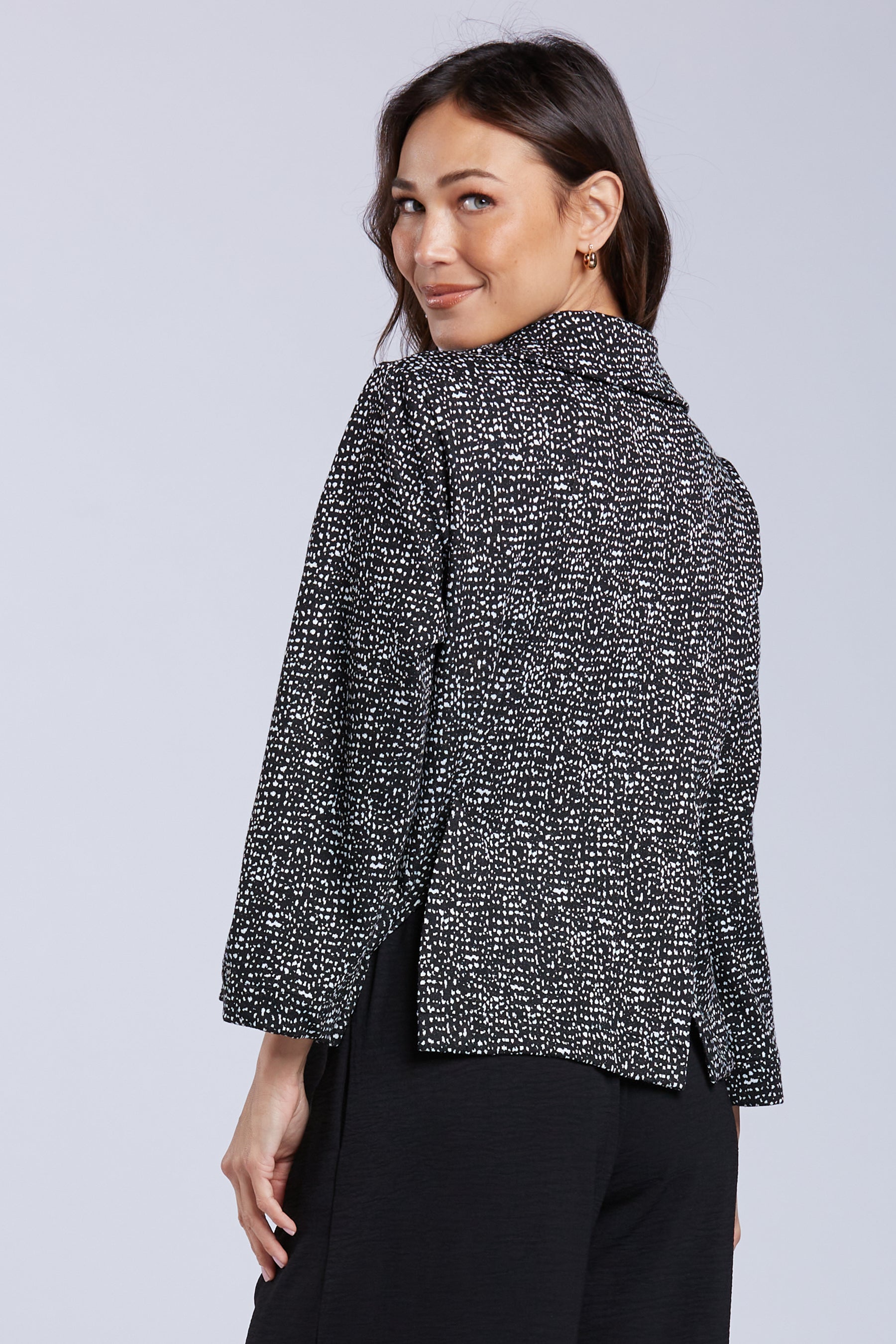 Sydney Project Carly Button Down Collared Short Dotted Jacket - KJJ1173 - DOT