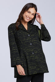 Sydney Project Green Heatherd Button Down Collared Long Jacket - KJJ1179 - KIWI NOISE