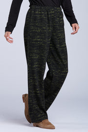 Sydney Project Stacy Green Heathered Flowy Straight Leg Pants - KJP108 - KIWI NOISE