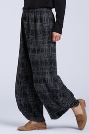Sydney Project Allie Abstract Flowy Straight Leg Pant - KJP115 - GREY CITY