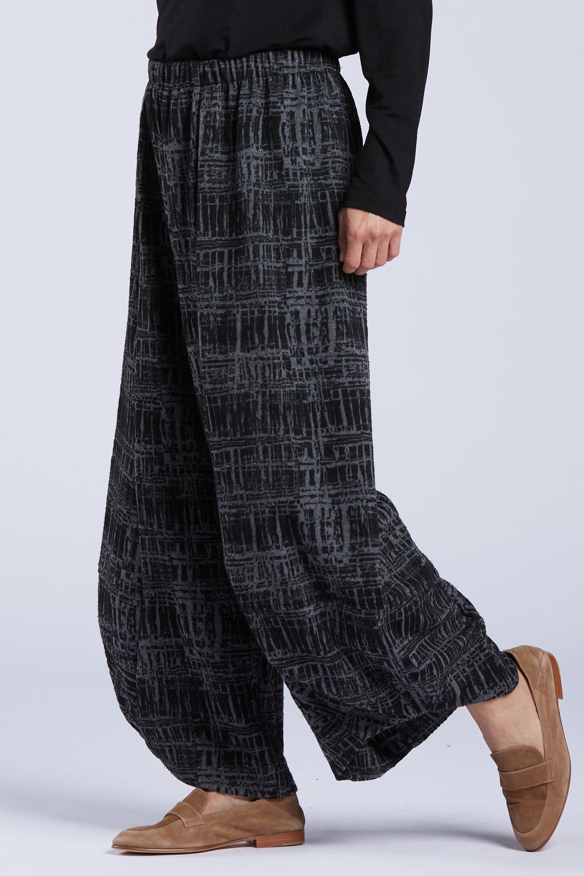 Sydney Project Allie Abstract Flowy Straight Leg Pant - KJP115 - GREY CITY