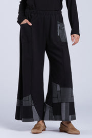 Sydney Project Constance Black and Grey Patchwork Design Flowy Pant w/ Pockets - KJP118 - METRO TILE