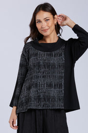 Sydney Project Colleen Cowl Neck Colorblock Relaxed Top - KJT1129 - GREY CITY