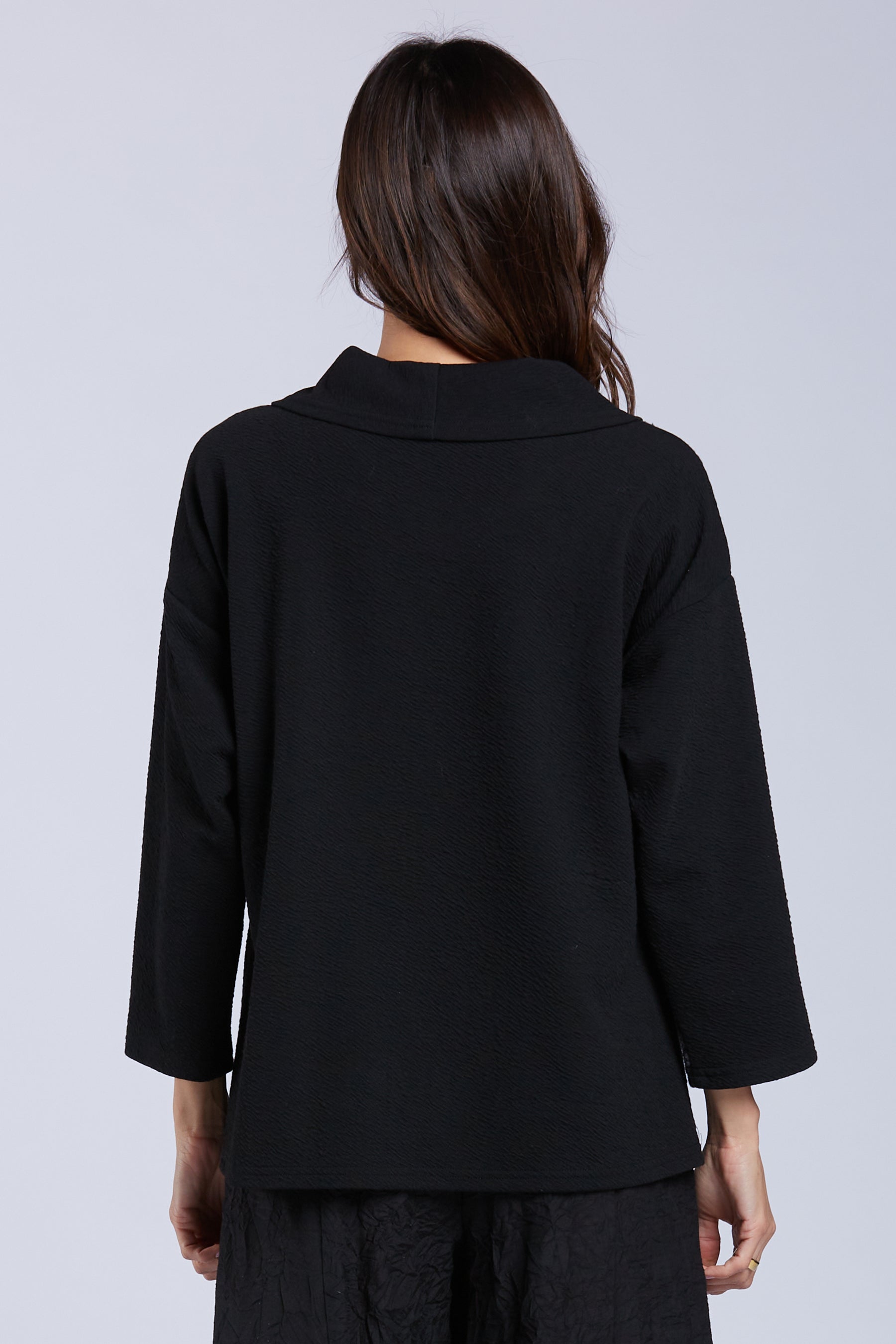 Sydney Project Colleen Cowl Neck Colorblock Relaxed Top - KJT1129 - GREY CITY