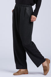 Sydney Project Chandler Dotted Straight Leg Pants w/ Striped Detail Pockets - PSP110