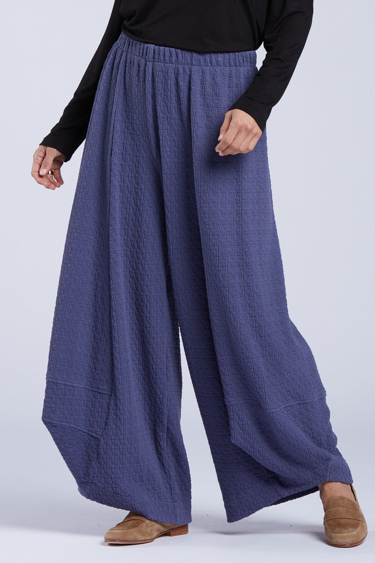Sydney Project Allie Wide Leg Textured Pant - TRP115 - DENIM