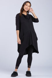 Sydney Project Hope Textured Asymmetrical Long Tank Shirt - TRT1138 - BLACK