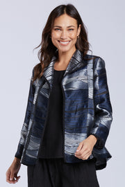 Sydney Project Piper Open Front Collared Jacket - WJJ1185 - NAVY WAVE