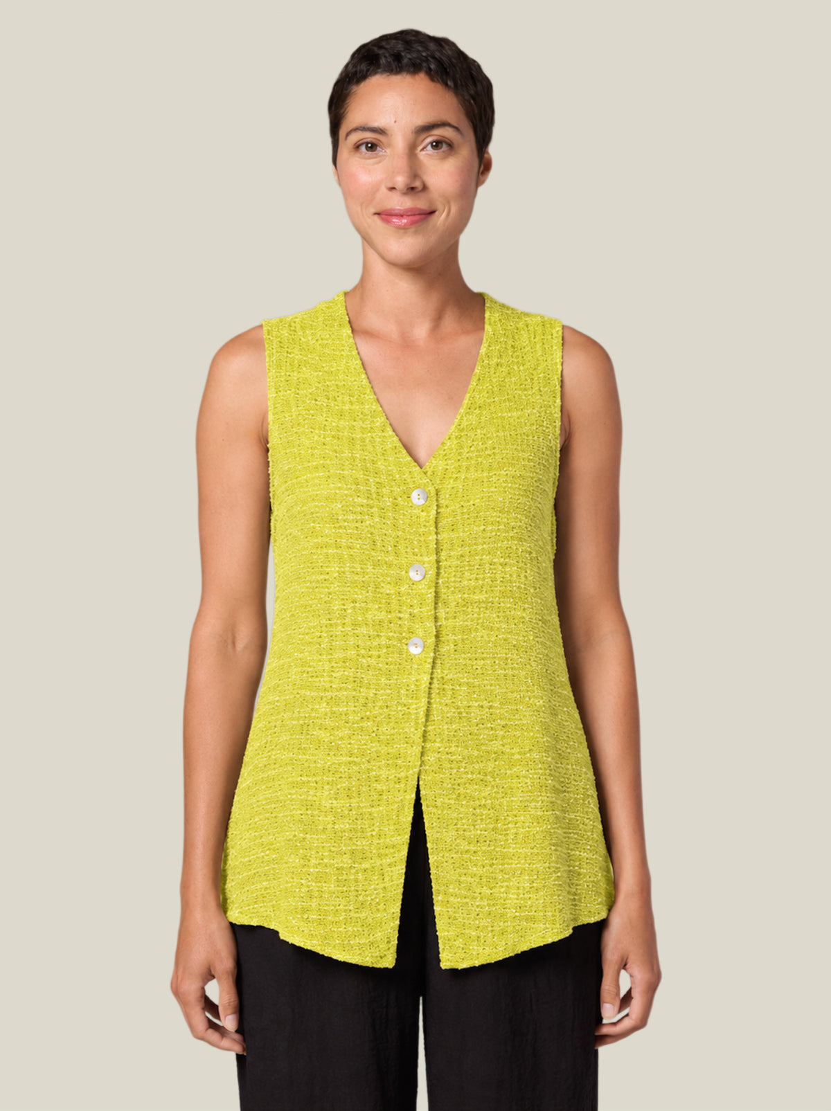 CUT LOOSE Texture Sweater Knit Long Vest - 6375274