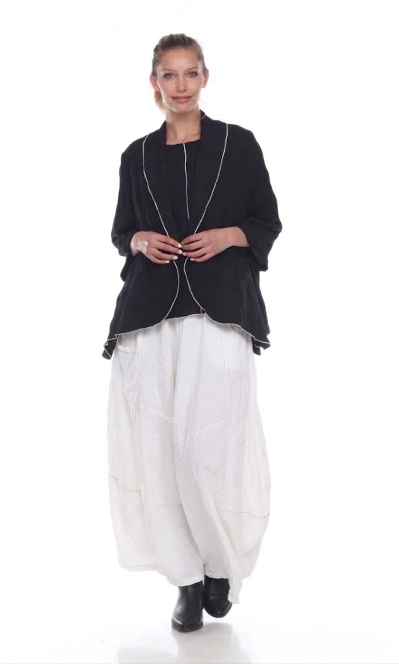 MOONLIGHT Layered Crinkle Fabric Long Skirt - S3137 BIG - WHITE