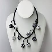 FICKLESTICKS Dangle Cherry Necklace - BLACK AND WHITE