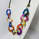 FICKLESTICKS Small Chain on Bungee Necklace - BLUES (NOT MULTI)