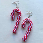 FICKLESTICKS Candy Cane Earrings - RED AND WHITE