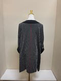 Moonlight Striped Black Tunic With Red Details - 2891