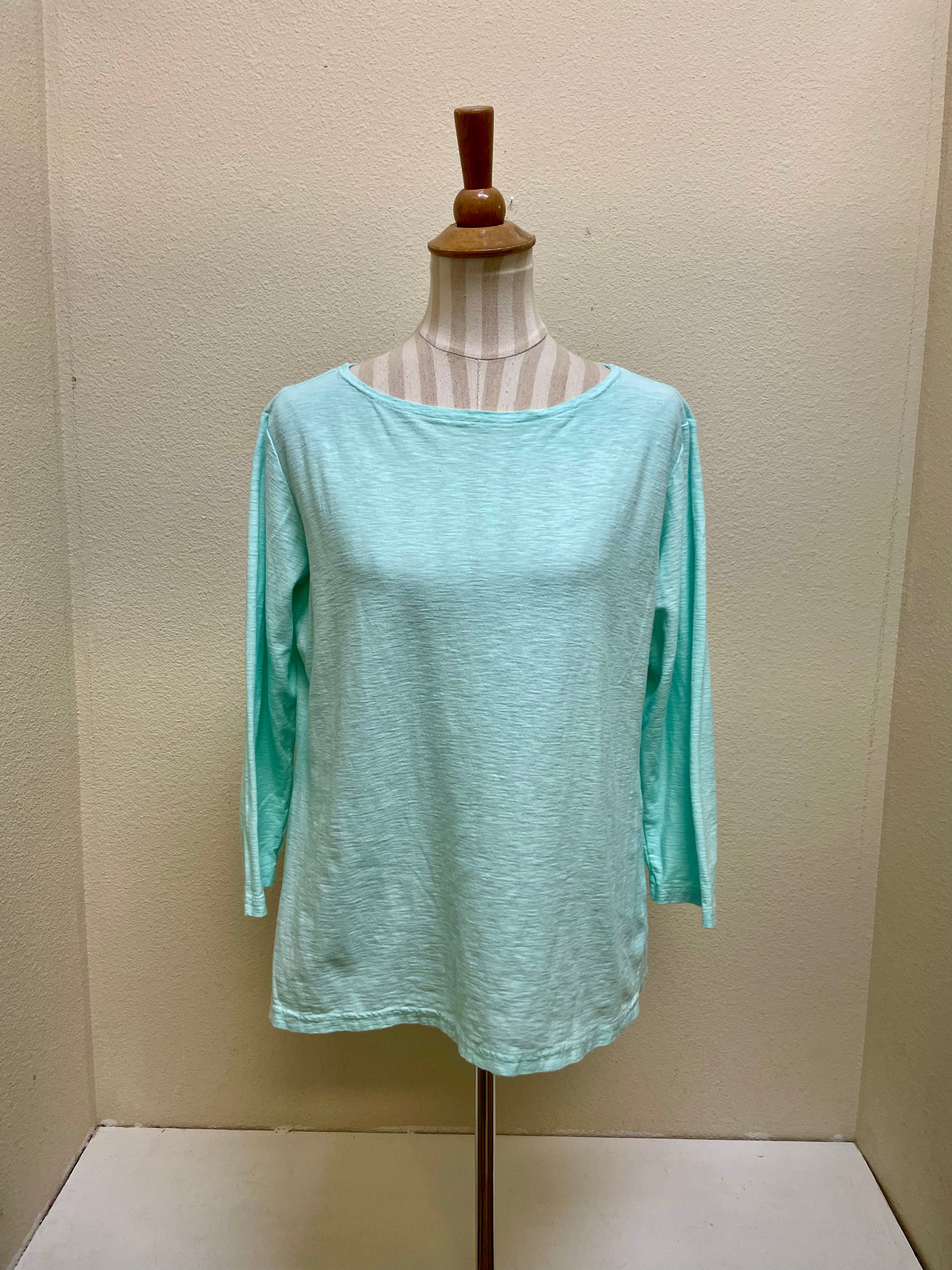 CUT LOOSE - Linen Cotton Jersey Boatneck Top - 5015060