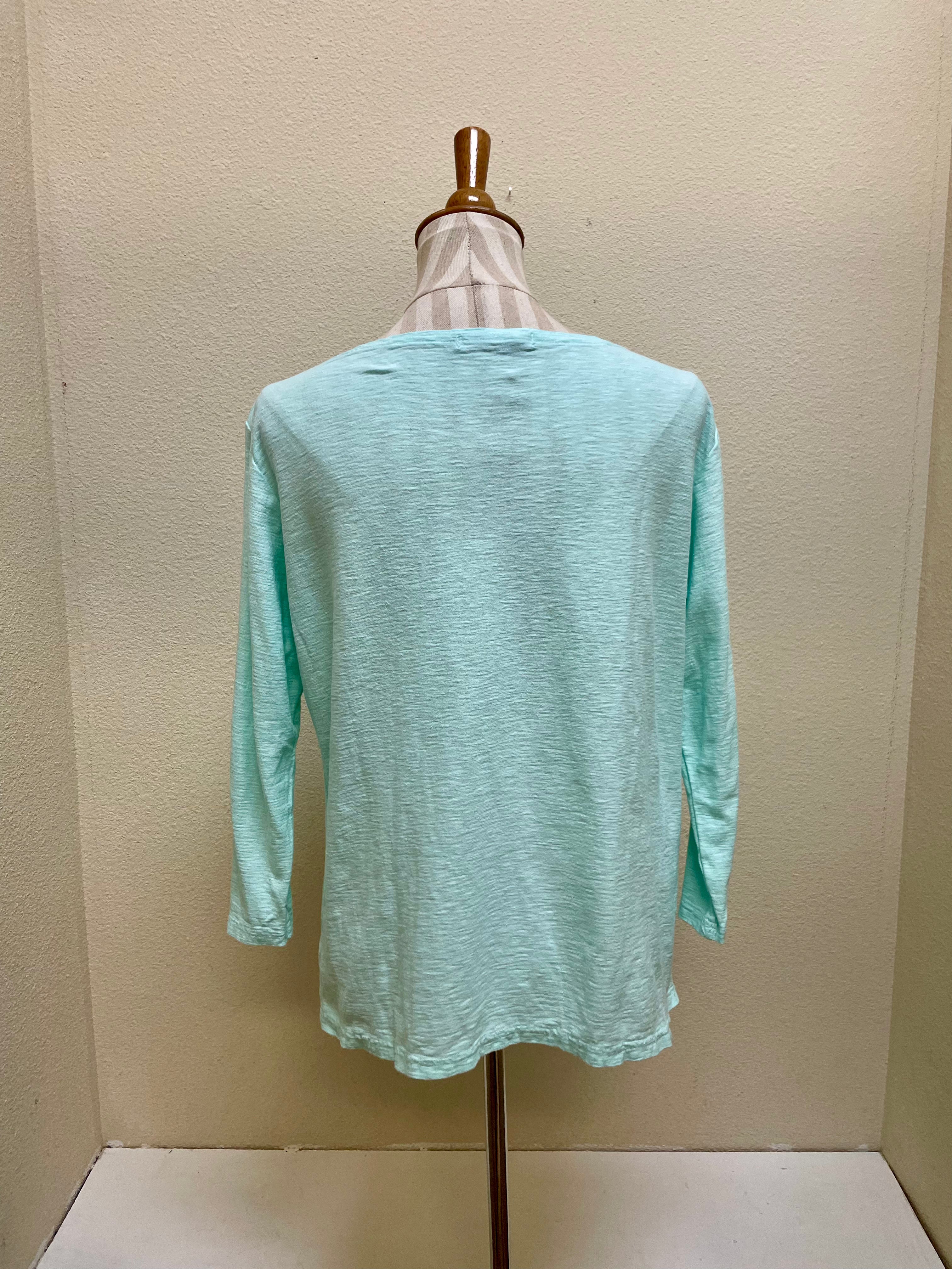 CUT LOOSE - Linen Cotton Jersey Boatneck Top - 5015060