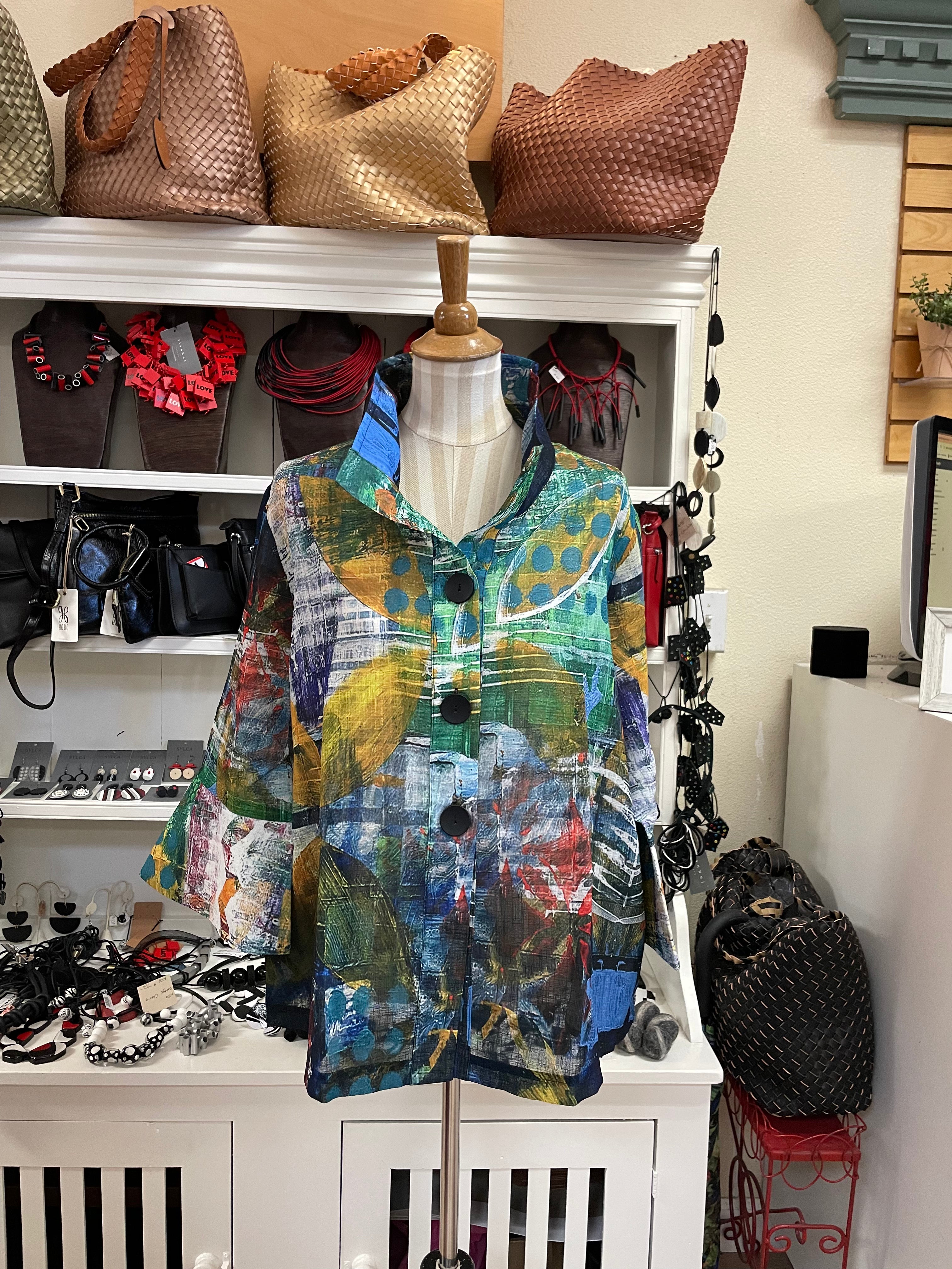 DAMEE MIXED PAINTING SHORT JKT- 4814-MLT