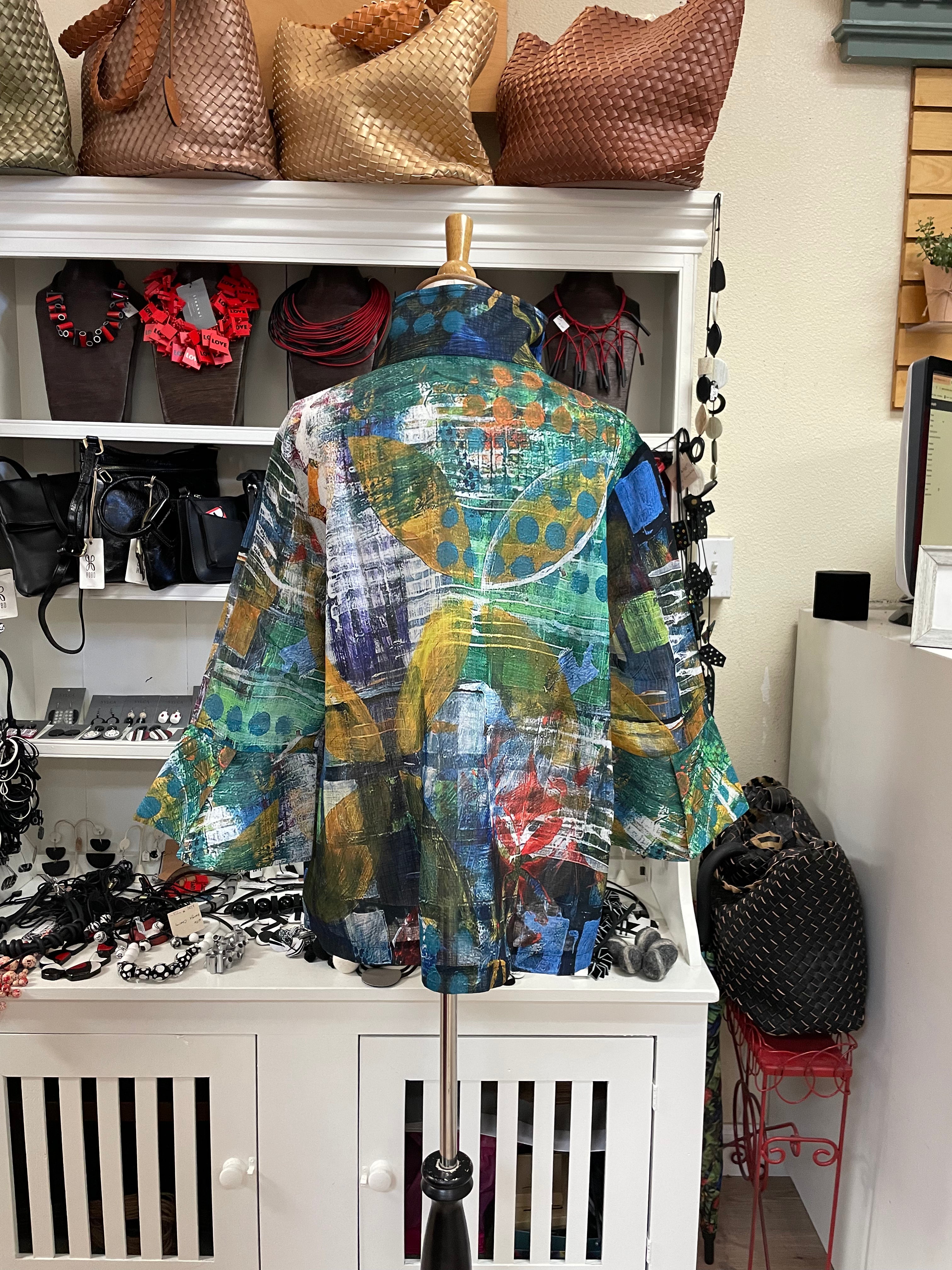 DAMEE MIXED PAINTING SHORT JKT- 4814-MLT