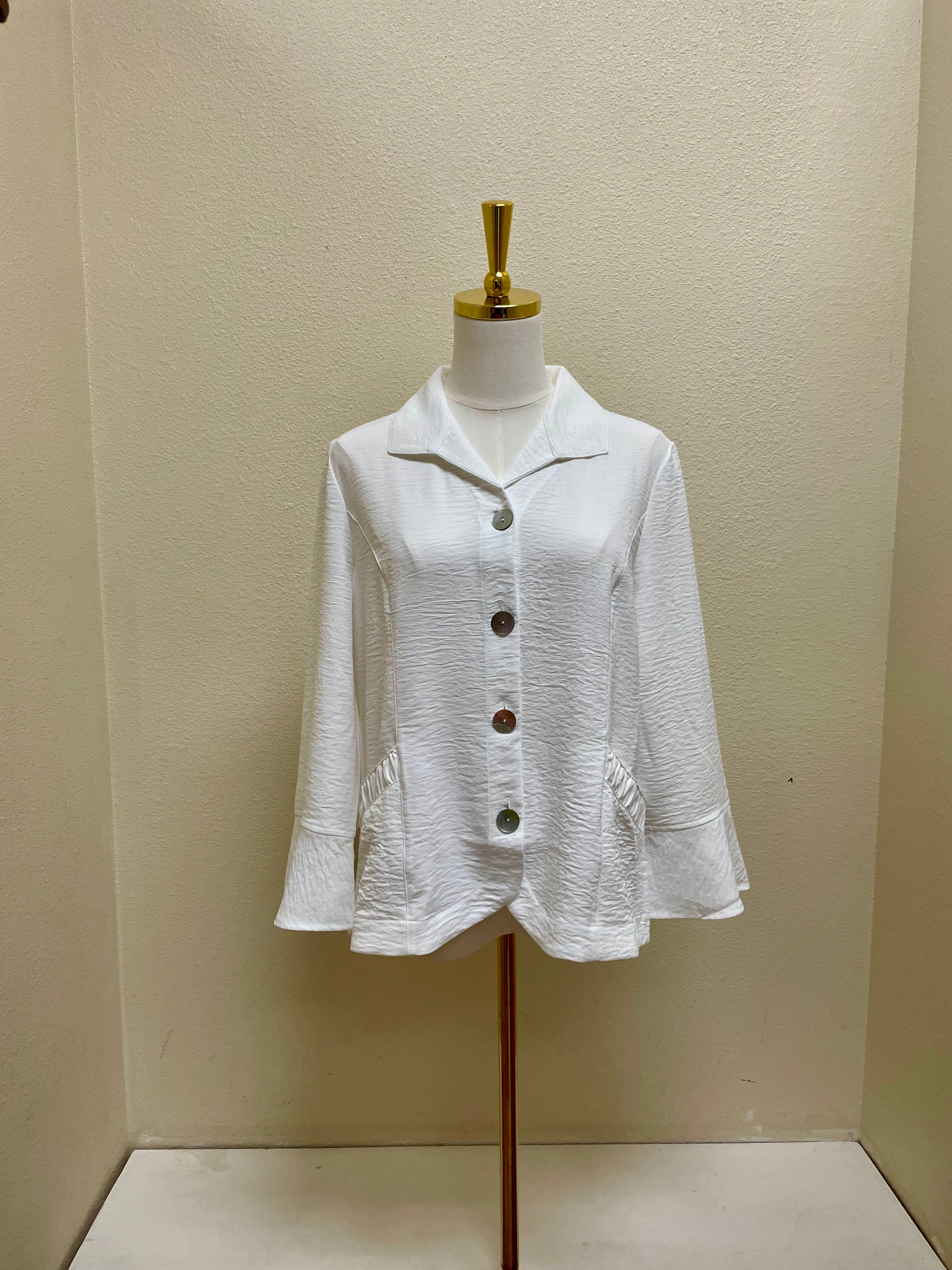 Habitat Destination Unknown Gather Together Shirred Jacket - 30646 - WHITE