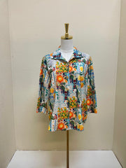 Shana Printed Button Back Shirt - 26344 - LEMONS