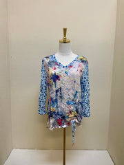 Shana Drawstring Top - 26002 - BLUE
