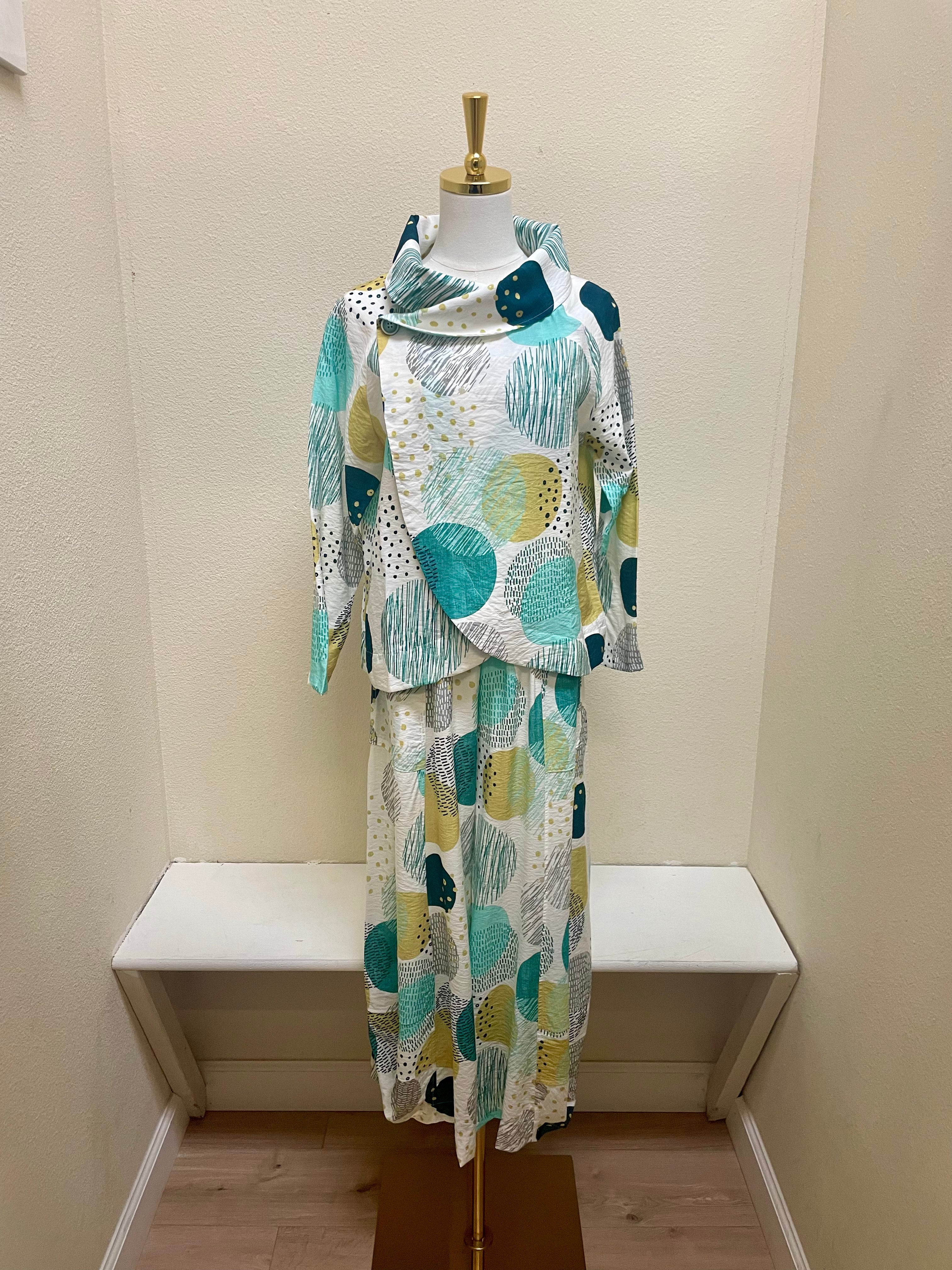 Shana Printed Jacket - 26318 - AQUA