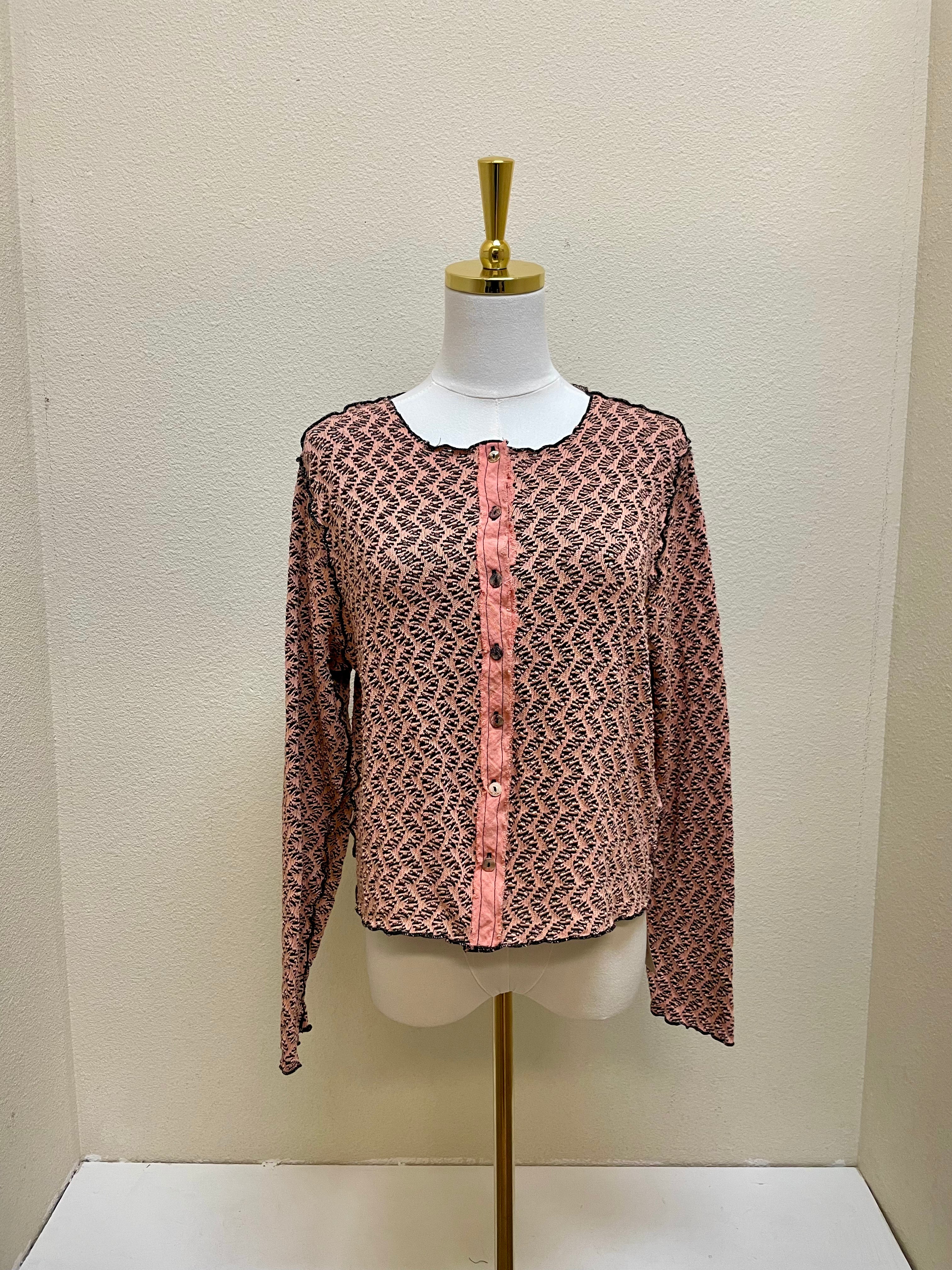 CUT LOOSE Blk/Nat Crochet Crop Cardigan - 0128949 - CORAL REEF