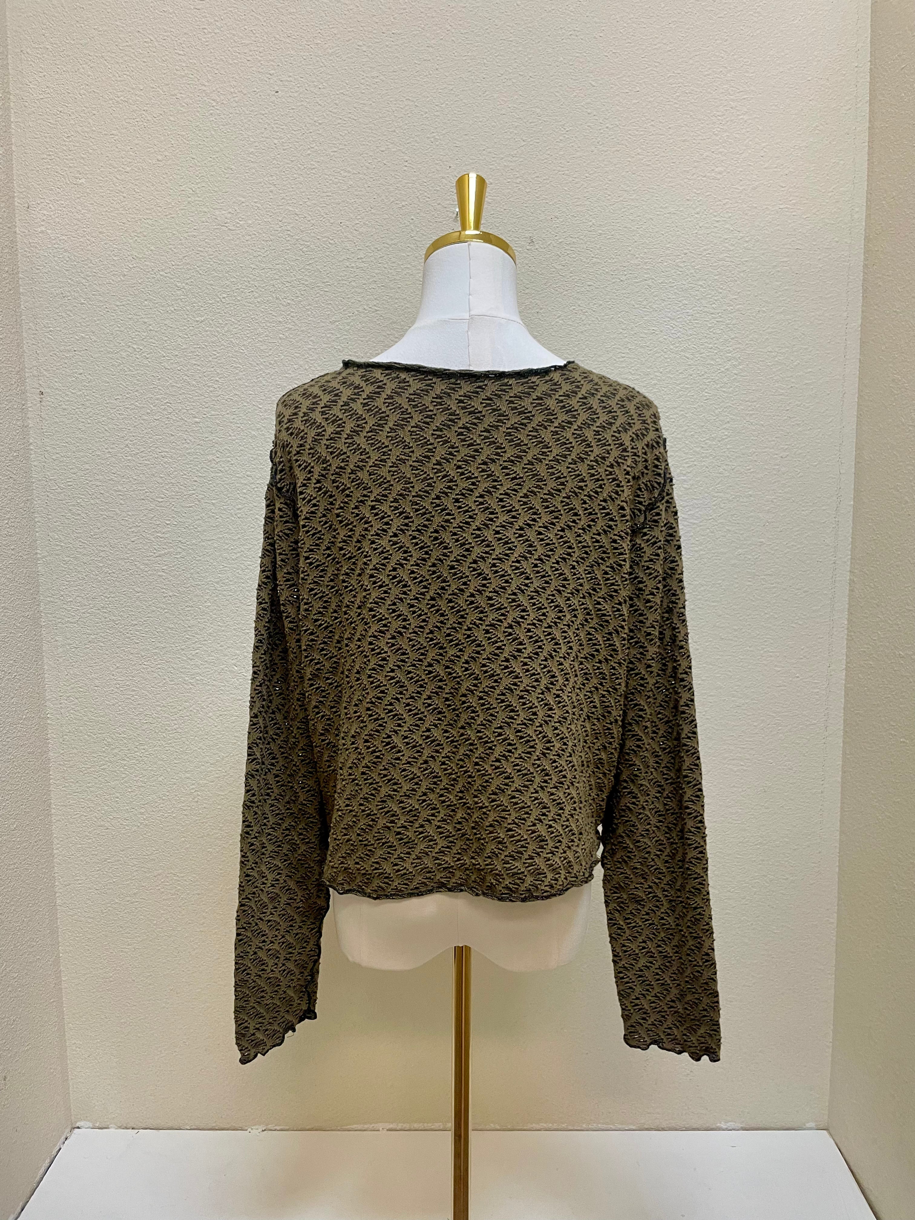 CUT LOOSE Blk/Nat Crochet Crop Cardigan - 0128949 - COCONUT