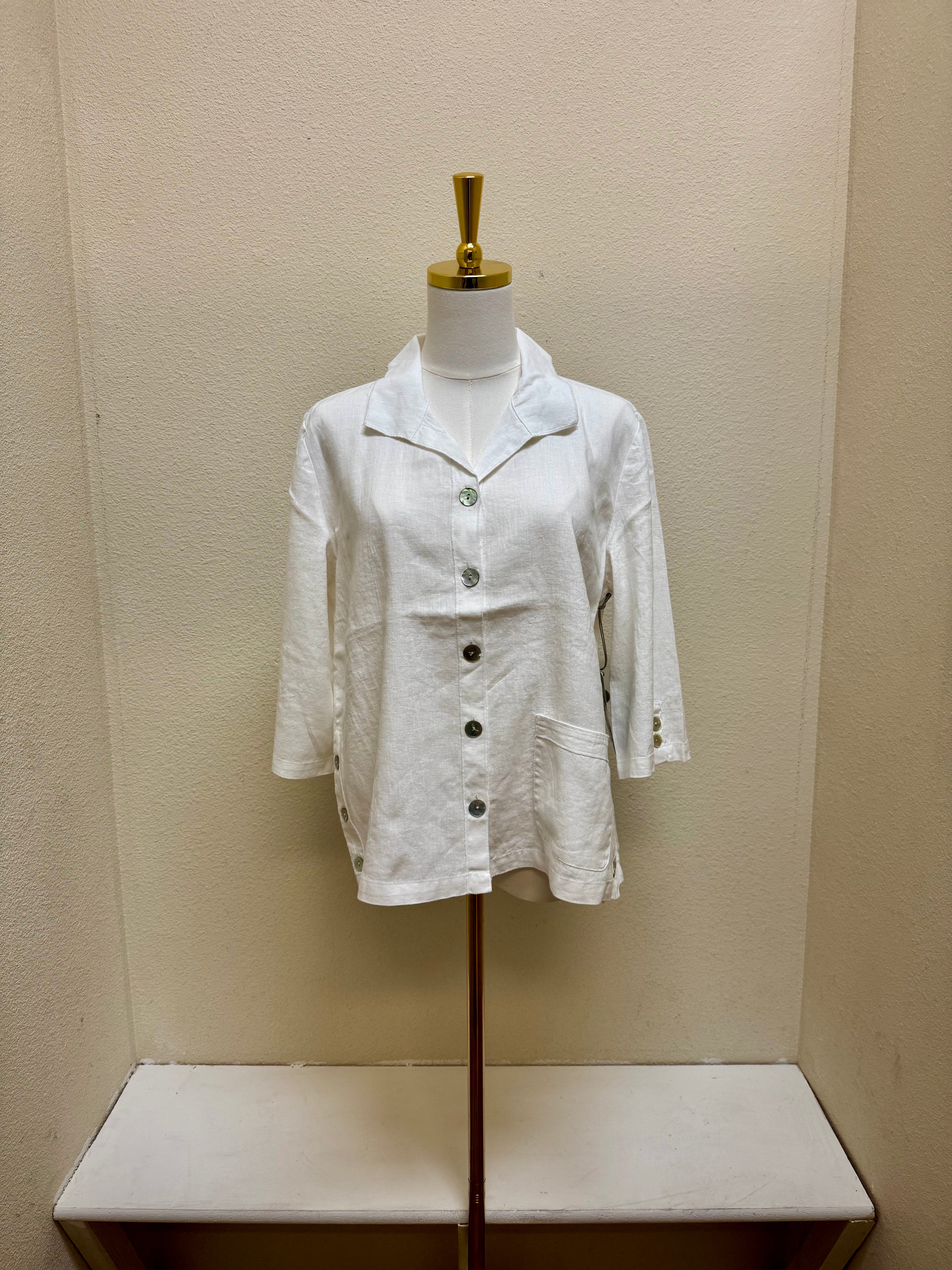 Habitat Linen Solid Camp Shirt - 41508 - WHITE