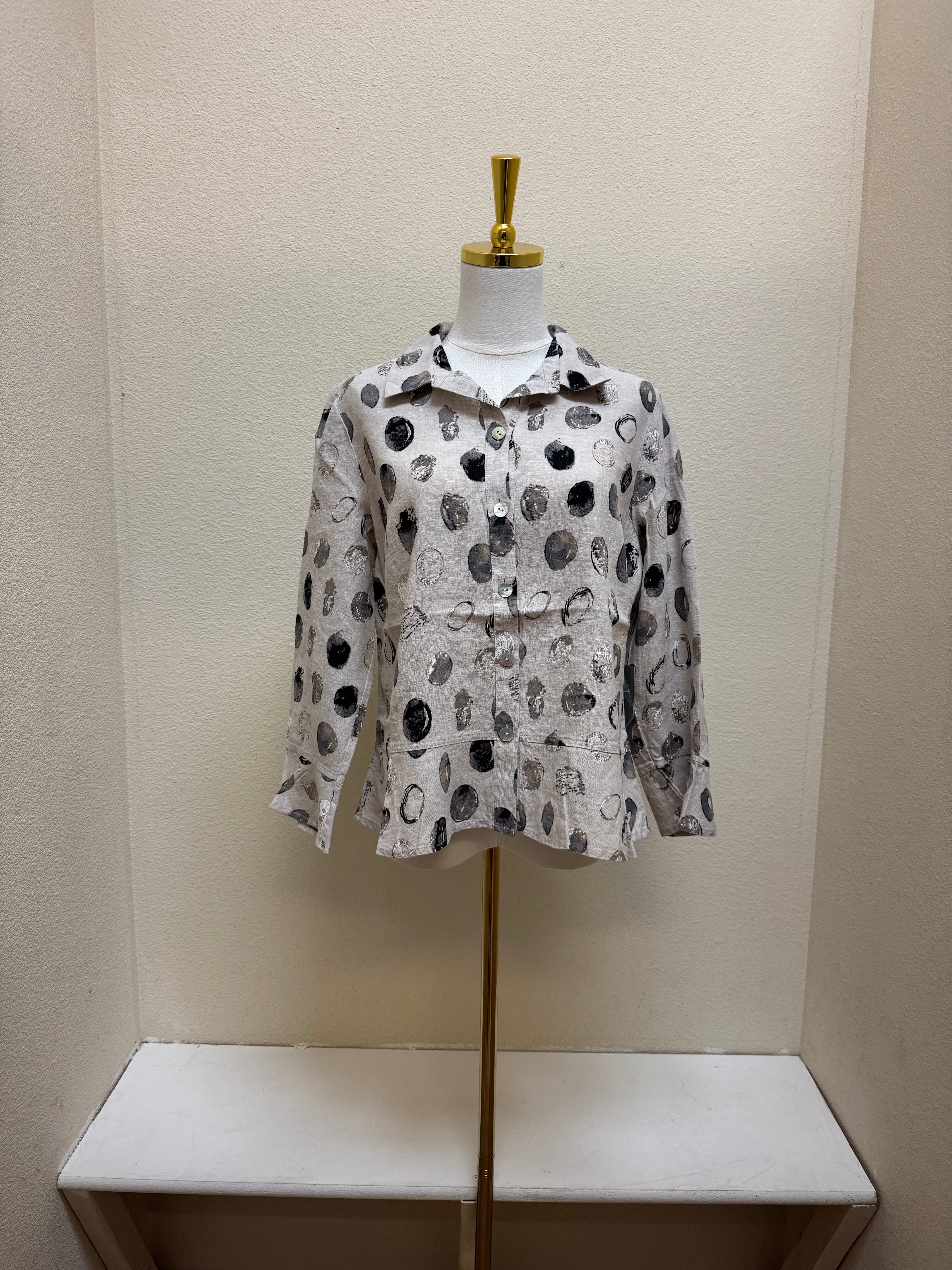 Habitat Linen Dot Flounce Shirt - 46922 - OATMEAL